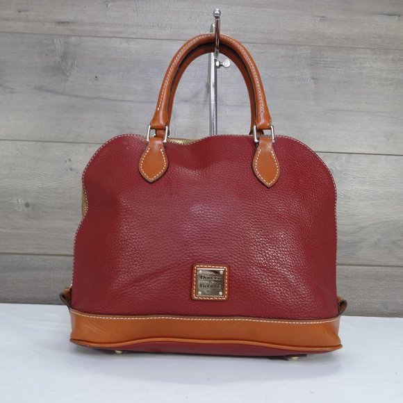 Dooney & Bourke Handbags - Dooney & Bourke Bitsy Burgundy Brown Leather Satchel Handbag Purse Tote